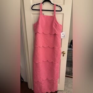 Elegant Pink Scalloped Dress